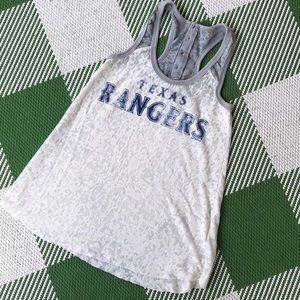 Alyssa Milano Texas Rangers Gray & blue racerback